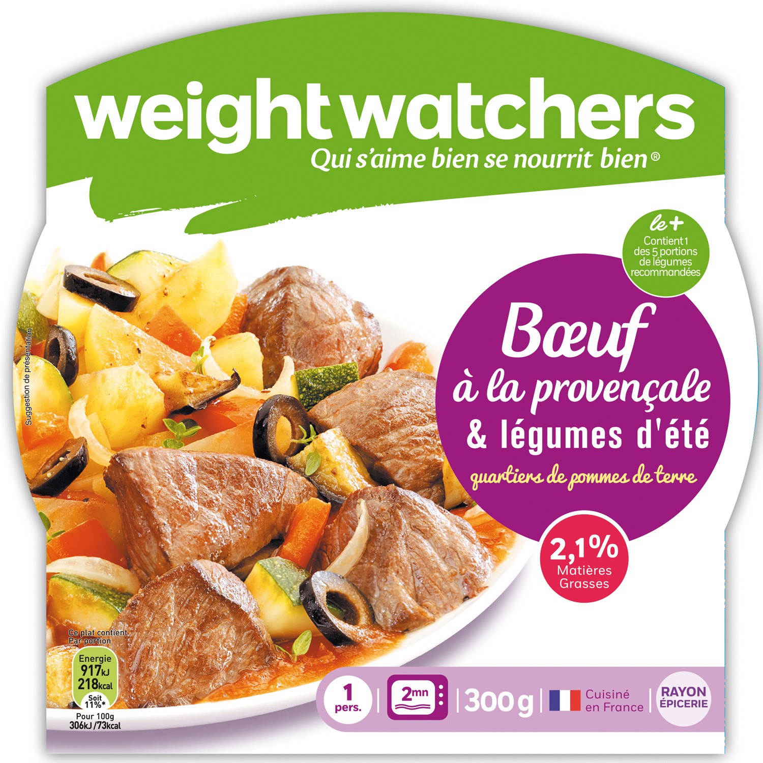 Weight Watchers Pavé de Colin, Légumes cuisinés à la crème & ciboulette,  deux riz