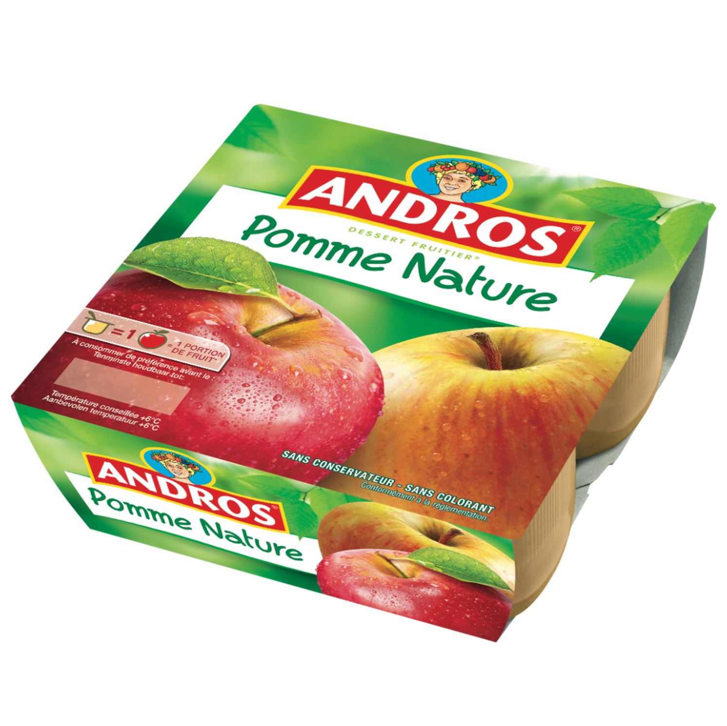 Compote pomme allégée en sucre, Andros (730 g)  La Belle Vie : Courses en  Ligne - Livraison à Domicile