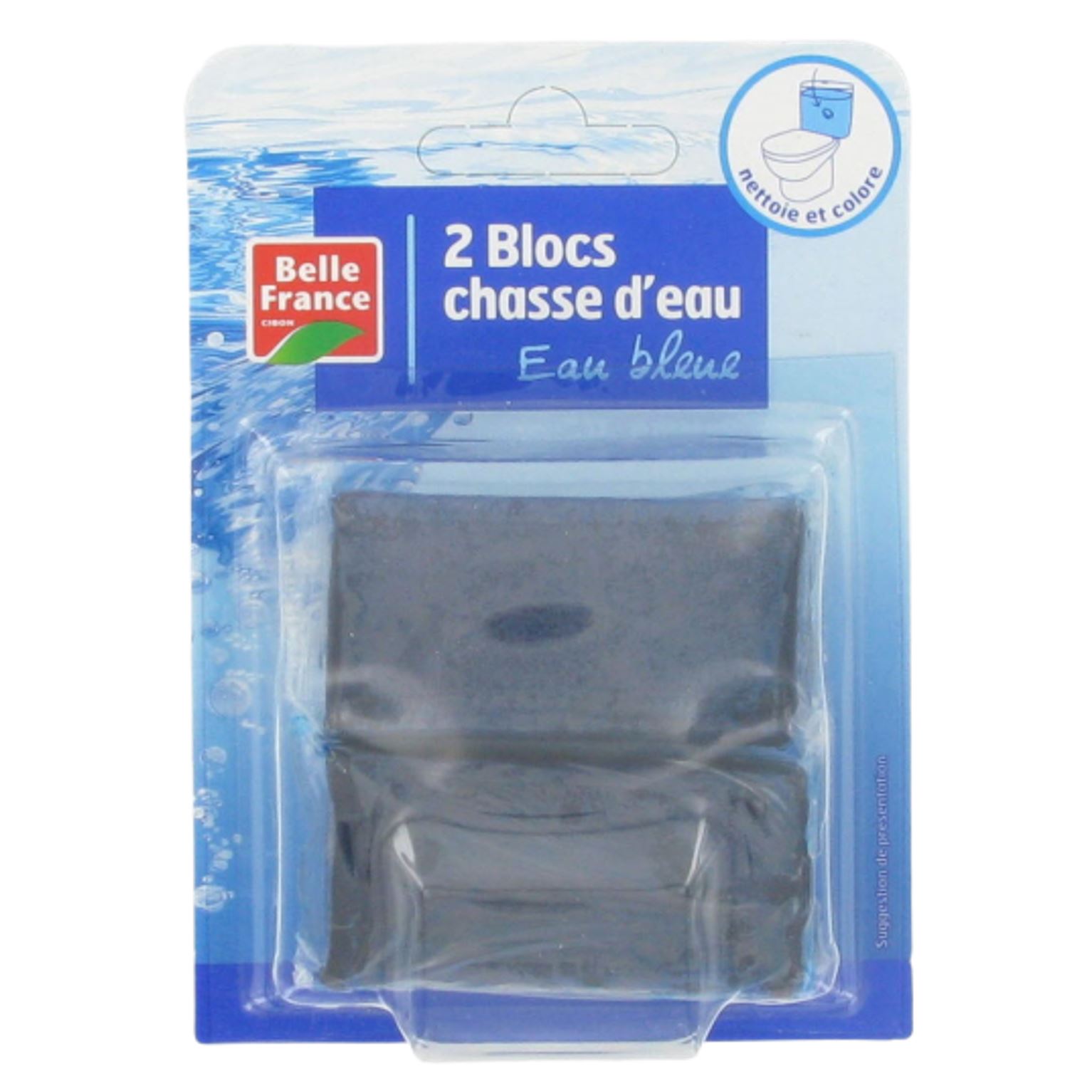 LA CROIX Blister de 2 blocs WC avec Javel 3 en 1 : hygiène anti-tartre et  désodorisant eau Bleue