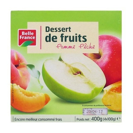 Dessert de fruits pomme pèche