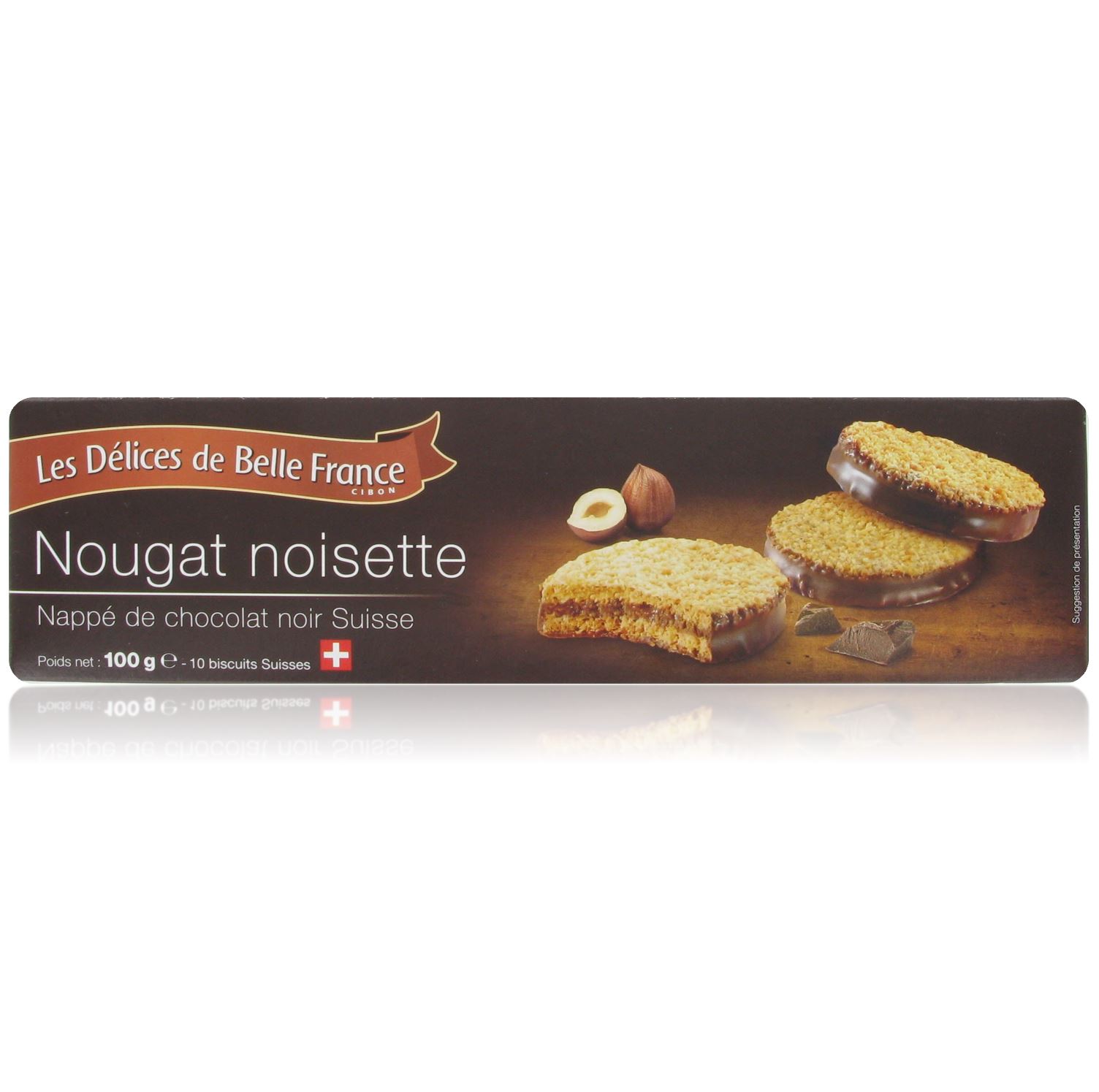 Nougat noisette biscuits suisses x10