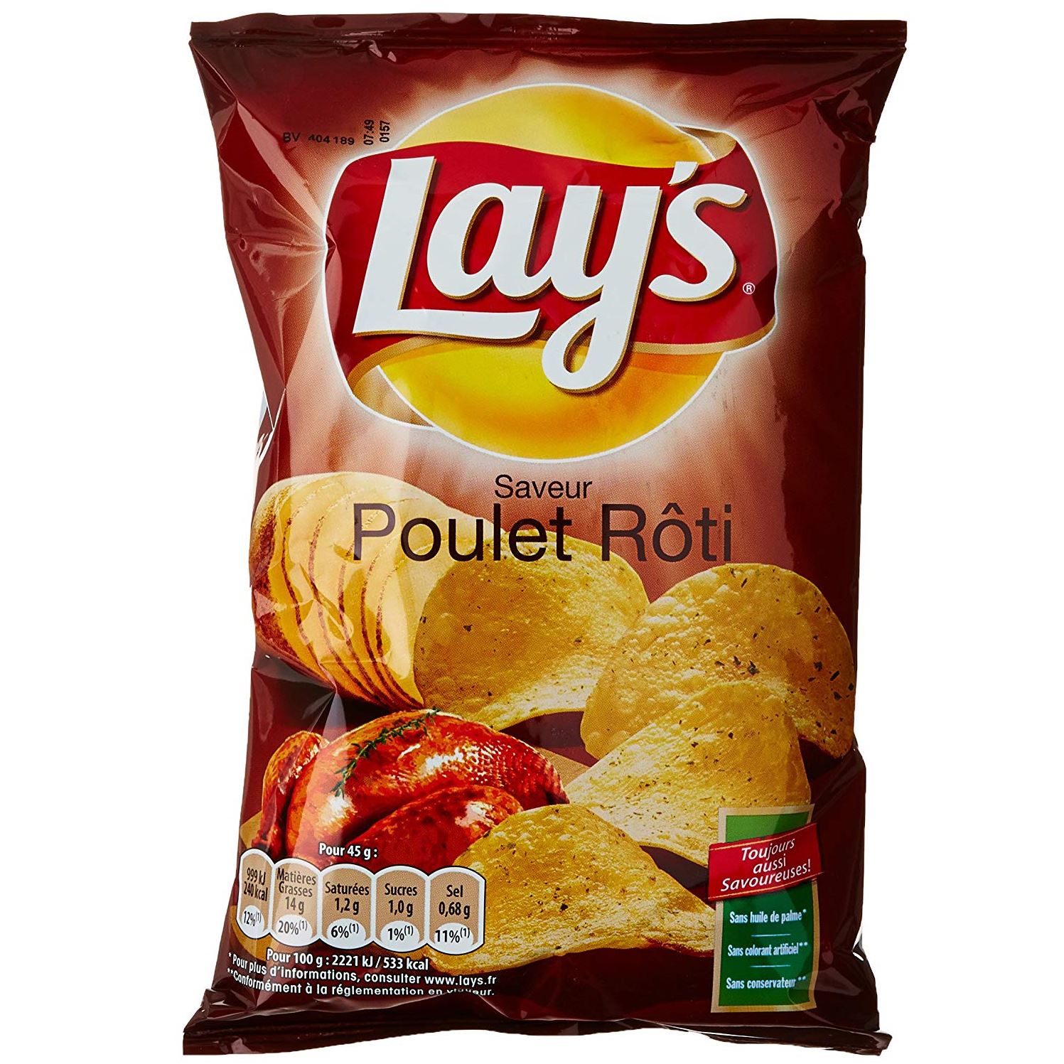 Lay's Chips Nature Barbecue saveur 45 g - Lot de 20 : : Epicerie