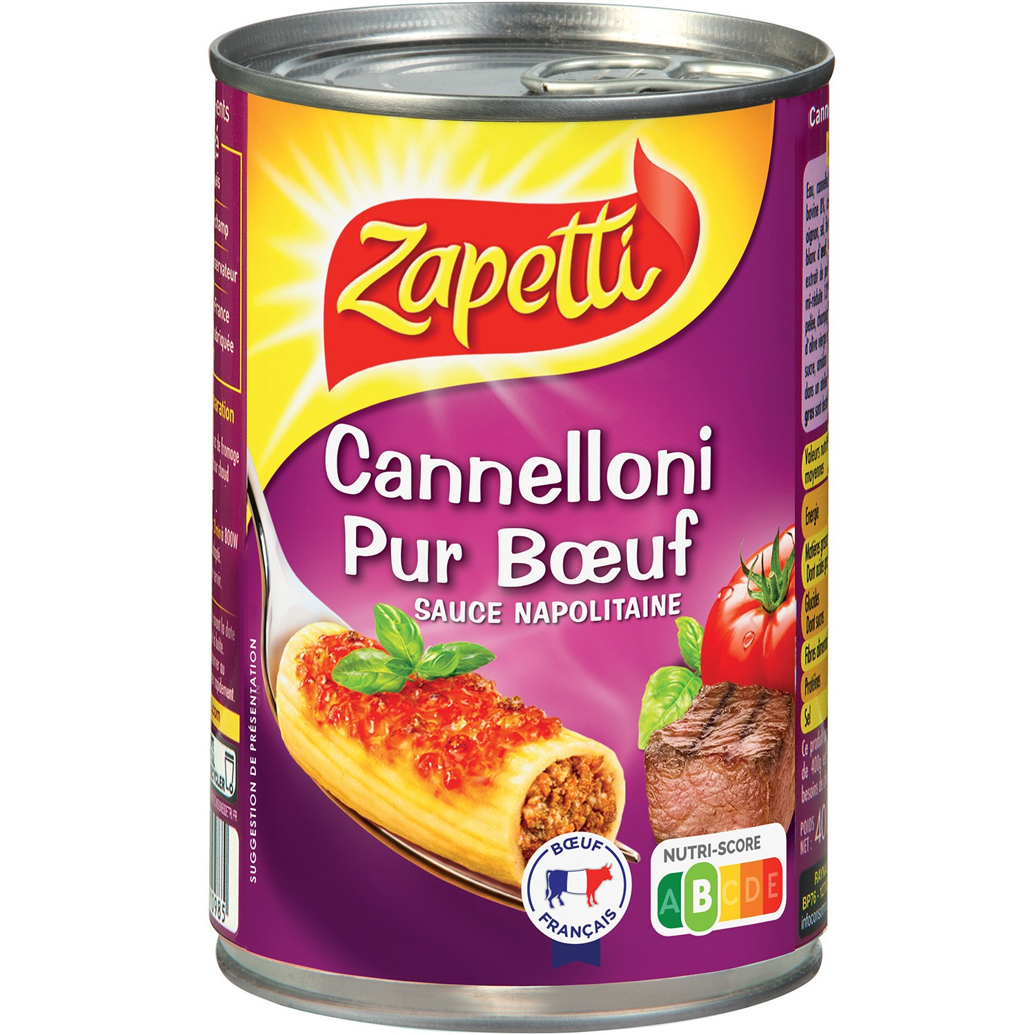 Cannelloni pur buf sauce napolitaine 