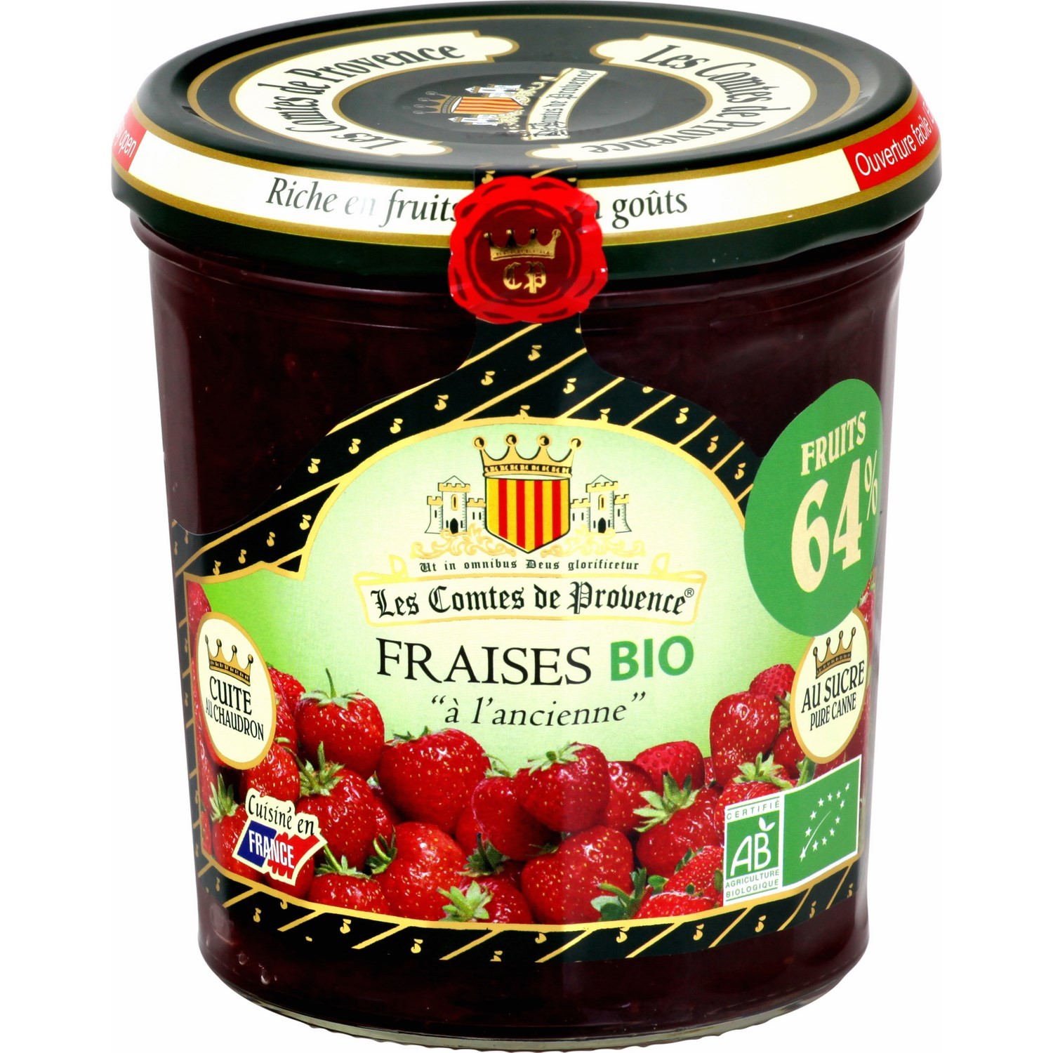 Confiture fraise BIO 64% teneur en fruits