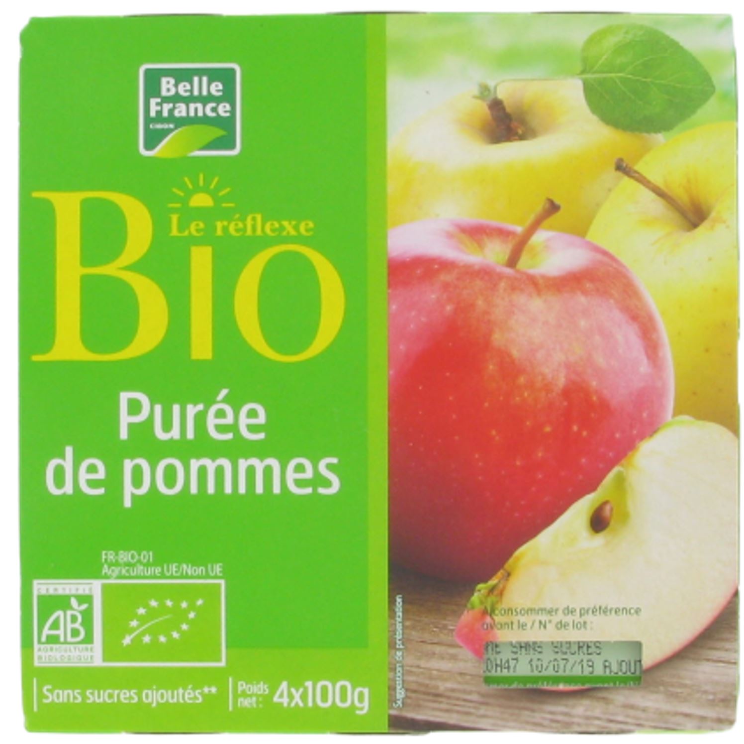 Purée pomme sans sucre ajouté le Réflexe Bio