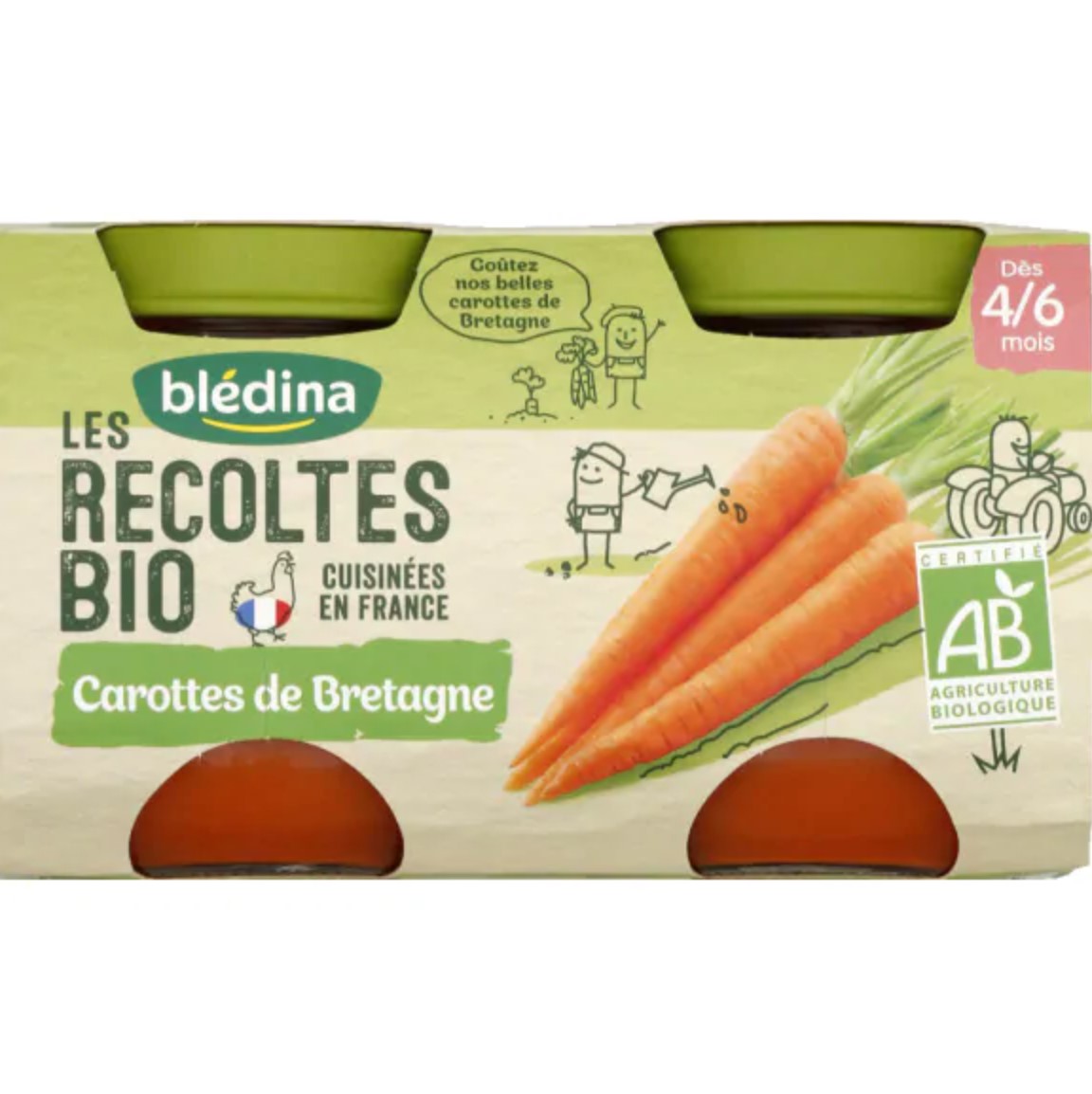 Carottes Les Récoltes BIO dès 4/6 mois