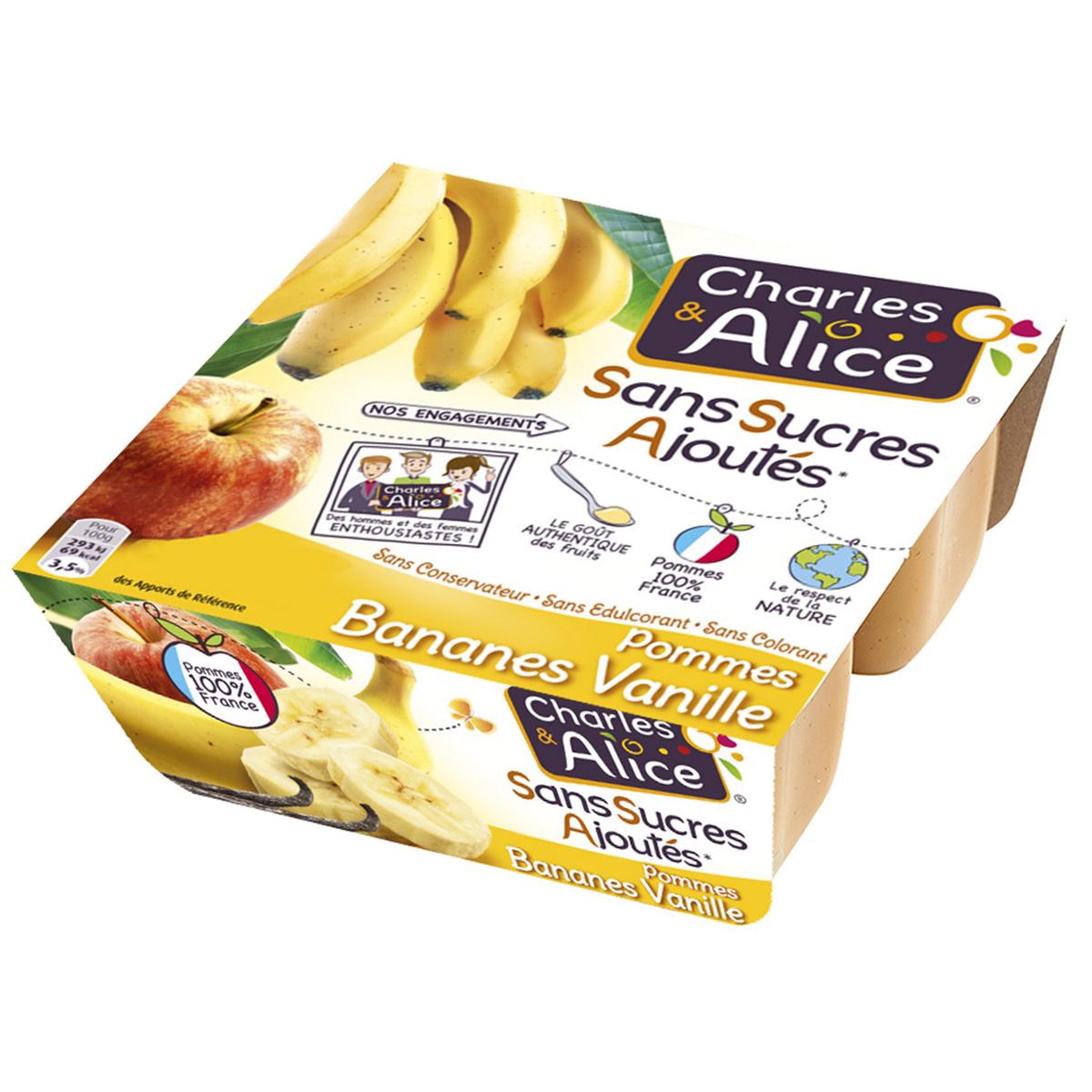 Dessert Fruitier Pommes/Bananes/Vanille Sans Sucres Ajoutés