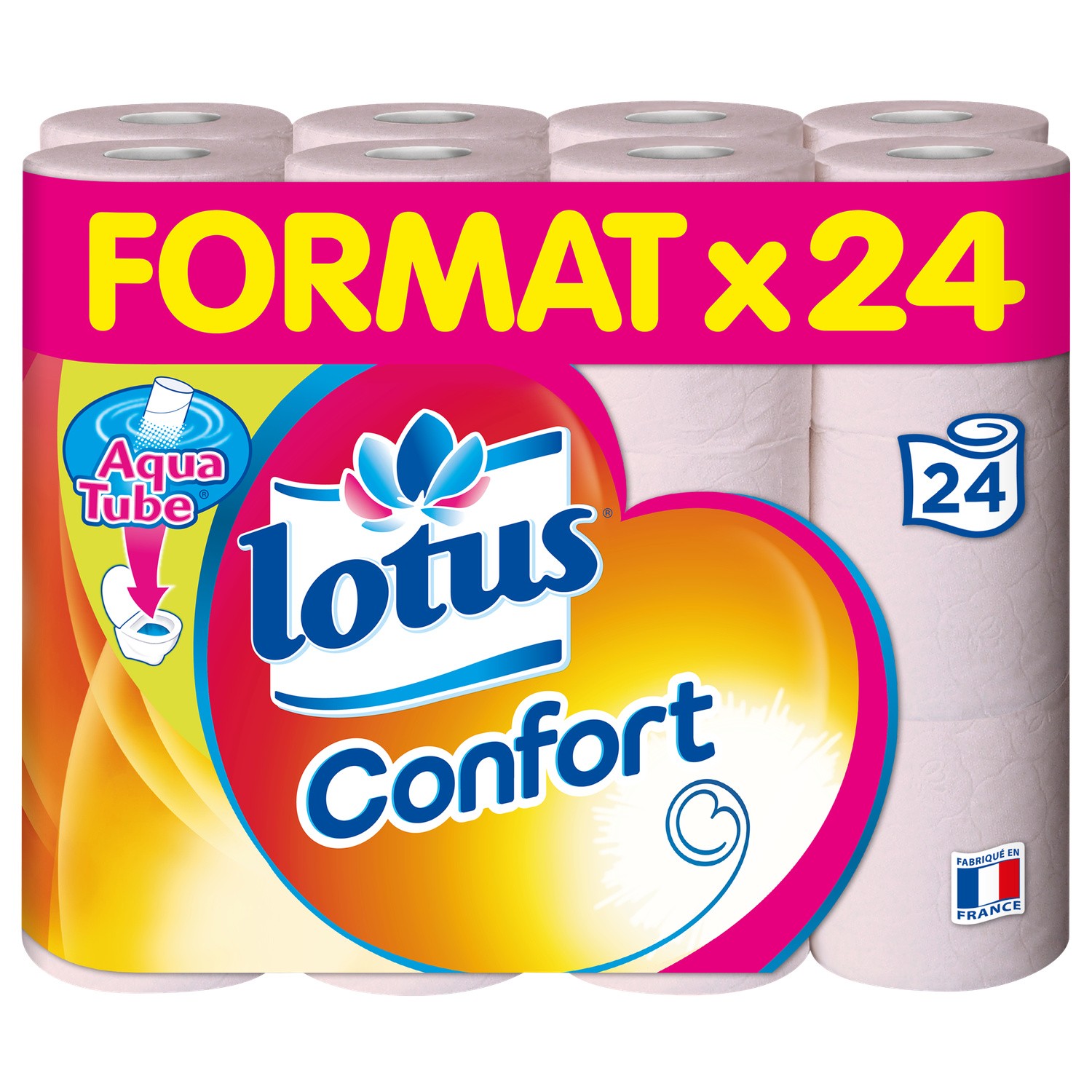 Papier toilette confort extrait Lotus aqua tube