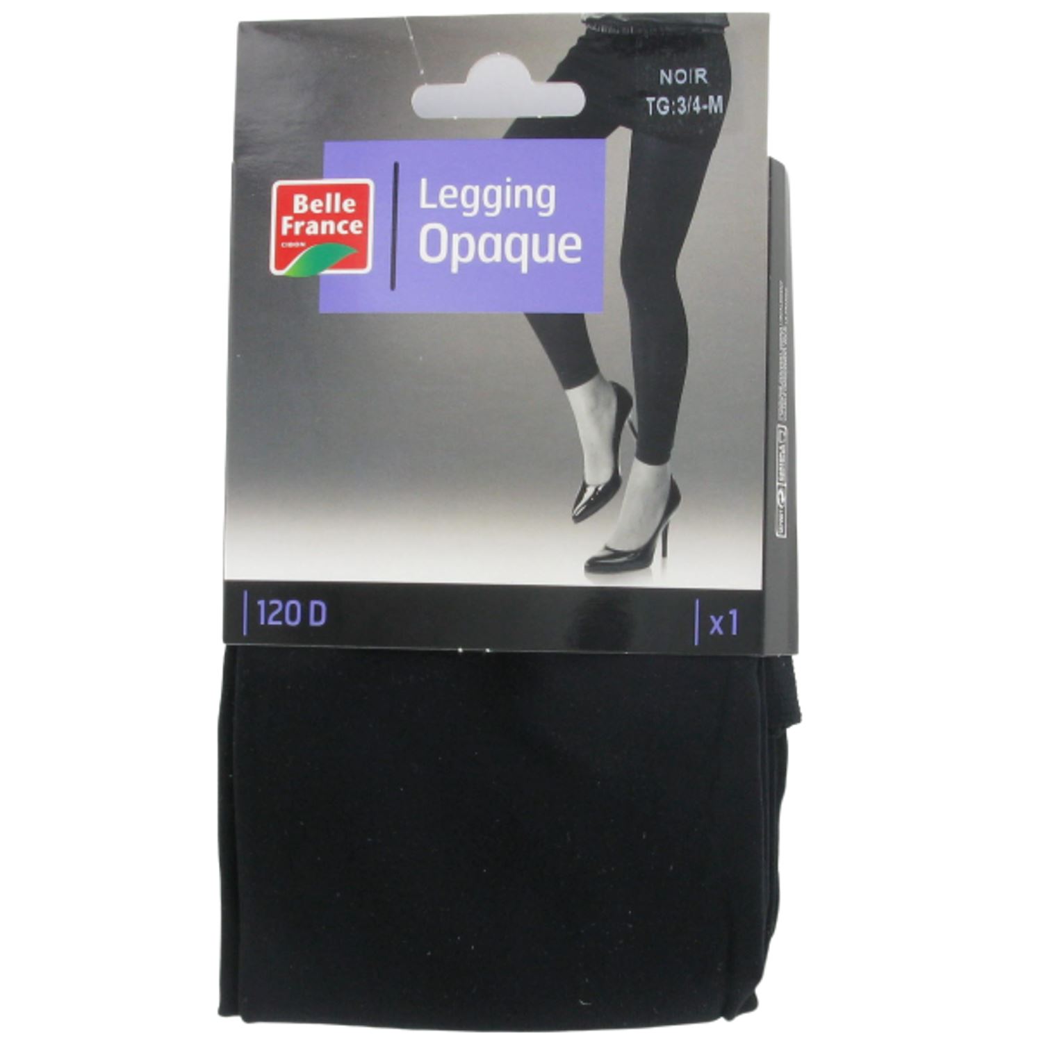 Legging opaque 120 d 3/4 m noir x 1