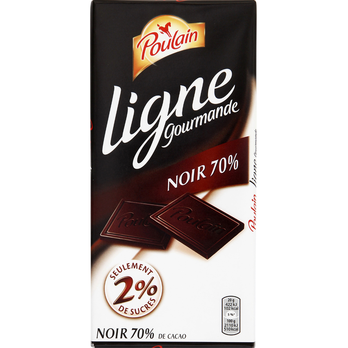 Chocolat noir 70% sans sucres ajoutés Ligne Gourmande